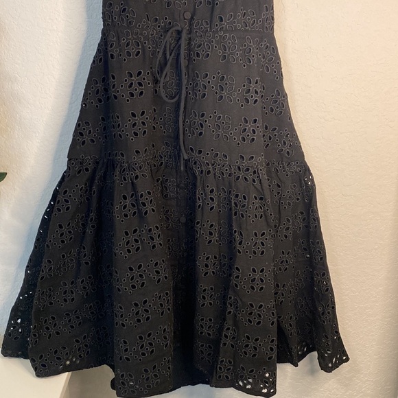 J. Crew Anguilla Mini Halter Dress in Black Eyelet - Size 8 - Picture 3 of 12